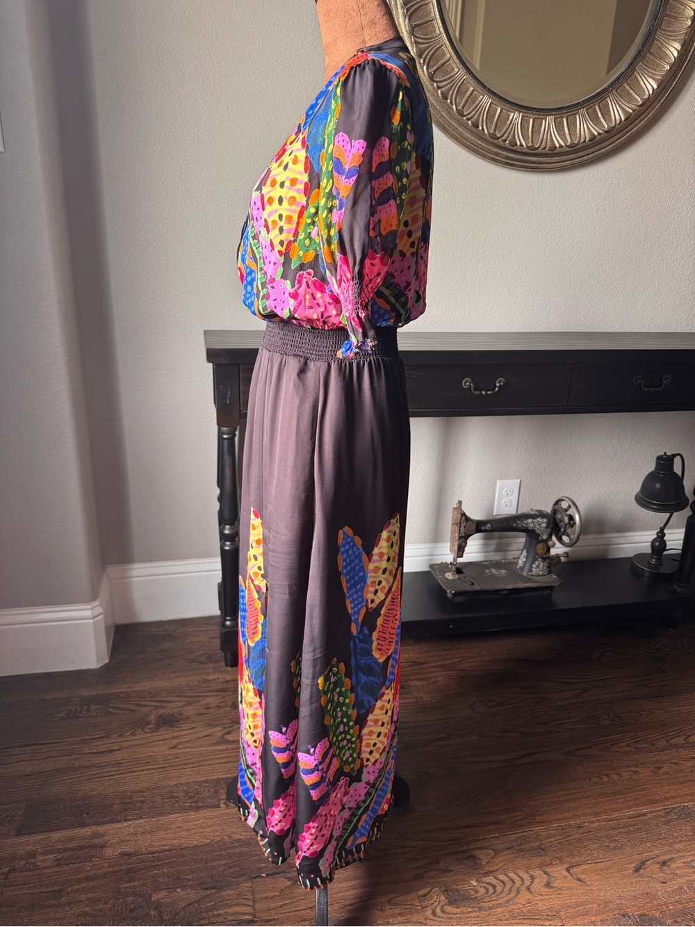 ecru Kidman Maxi Dress - Abstract Coral Reef - XS - Smocked waist - Picture 4 of 16